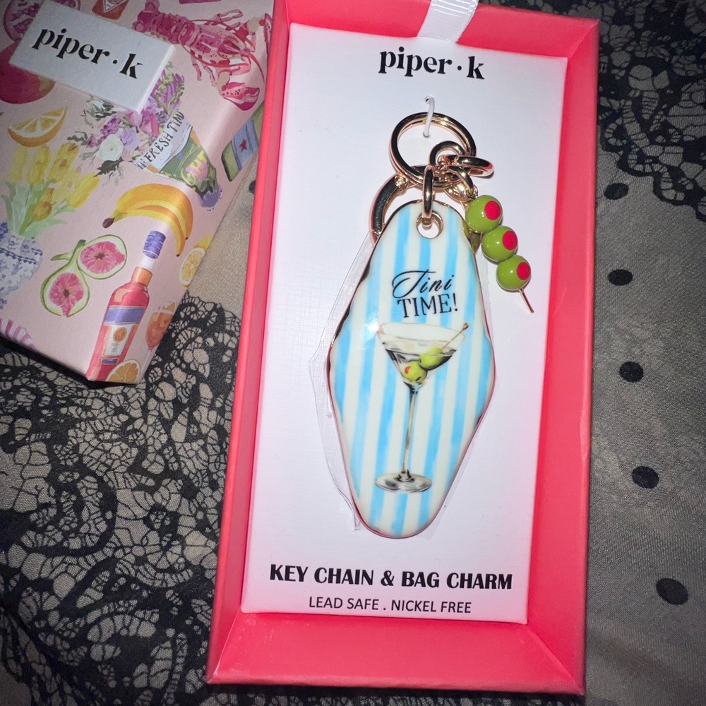 Piper K Tini Time Keychain Purse Bag Charm